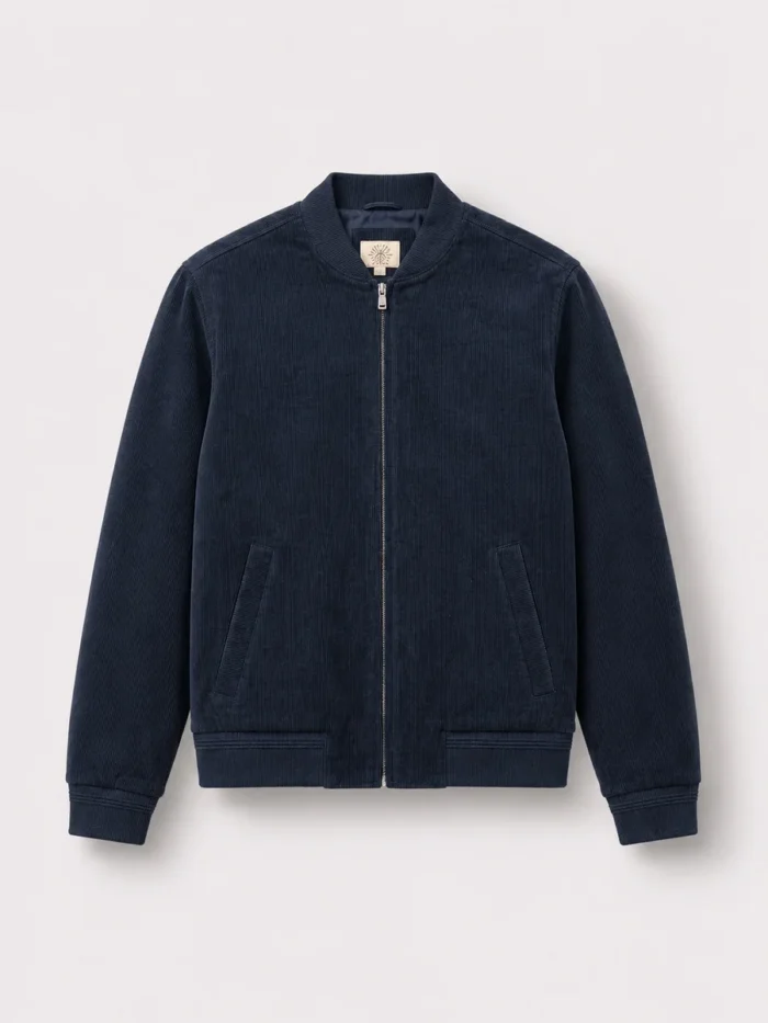 Lacivert Kadife Bomber Ceket