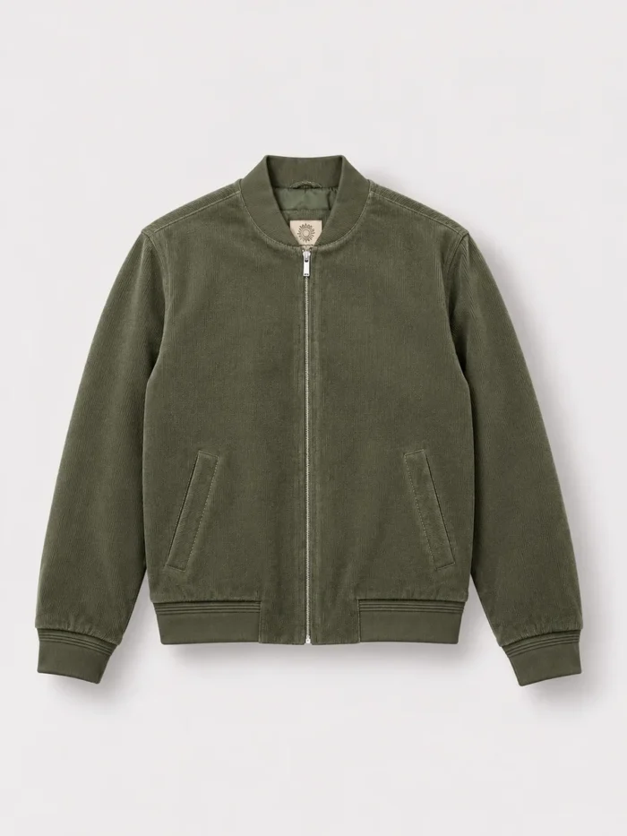 Haki Kadife Bomber Ceket