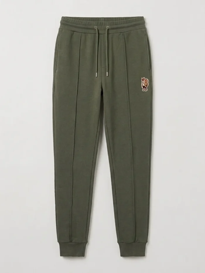 Haki Tilki Nakışlı Jogger
