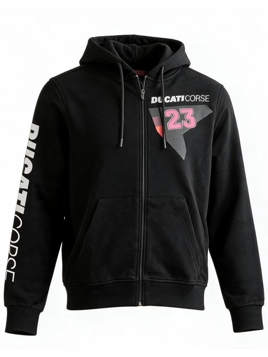 Siyah Kapüşonlu Fermuarlı Sweatshirt – fotoğraf 1
